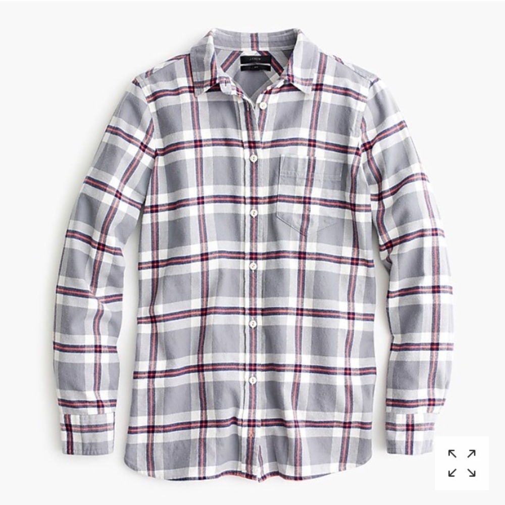 J crew classic fit boy shirt in grey plaid